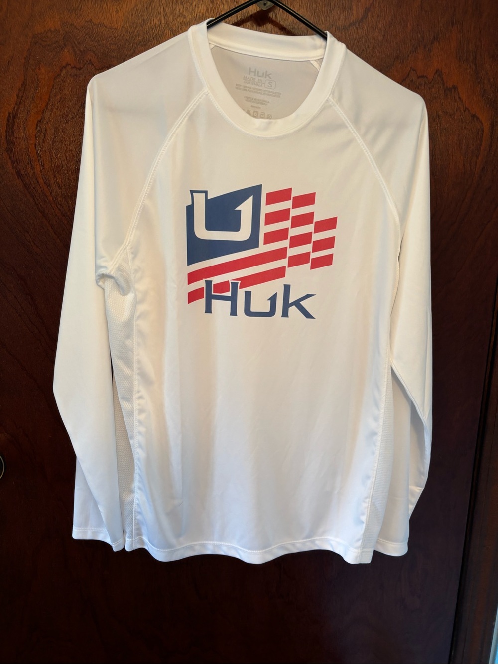 Huk White Long-Sleeve Logo Performance Shirt